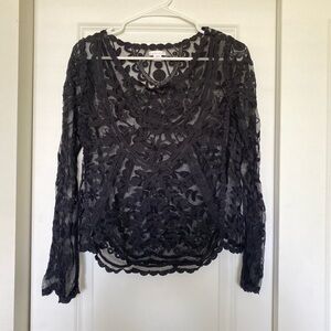 Xhilaration Black Lace Blouse